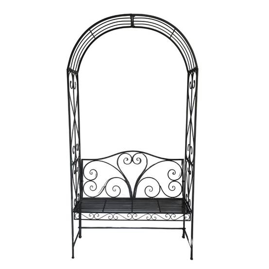Chemin De Campagne - Banc de jardin ancien fauteuil arche fer gris 116 x 47 x 230 cm Chemin de campagne - Imagen 1