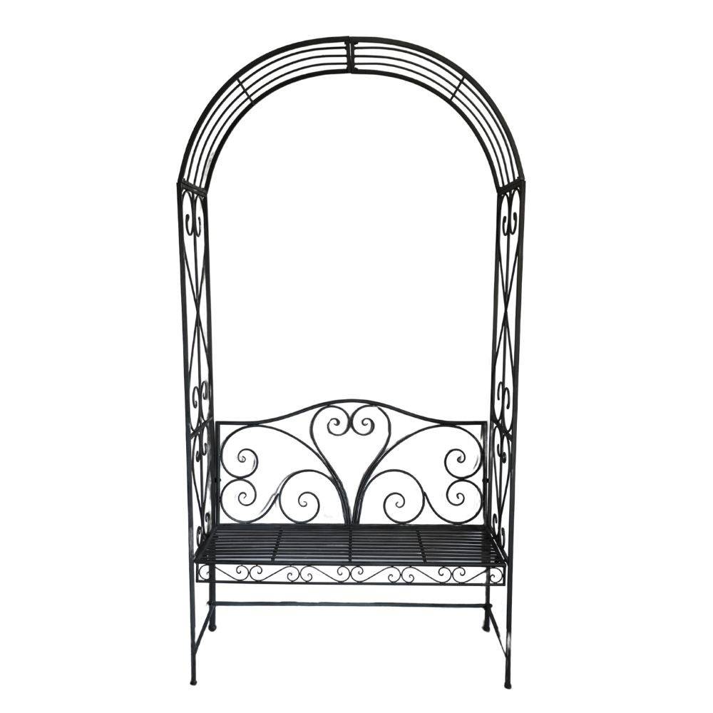 Chemin De Campagne - Banc de jardin ancien fauteuil arche fer gris 116 x 47 x 230 cm Chemin de campagne - Imagen 1