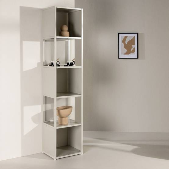 Étagère 5 Niveaux en Métal "Buenos Aires" 185cm Beige - Image 6