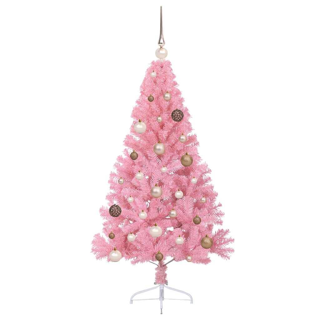 Vidaxl - Sapin de Noël artificiel pré-éclairé Rose 150 cm PVC vidaXL 3397061 - Image 5