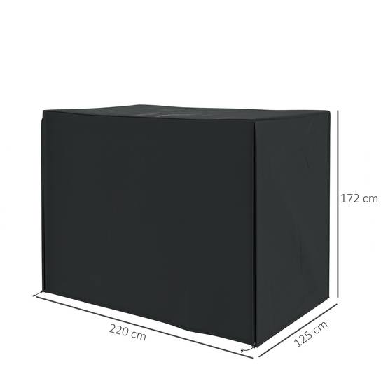 Housse pour balancelle Hollywood 220x125x172 cm, polyester imperméable, protection extérieure résistante noir - Image 5