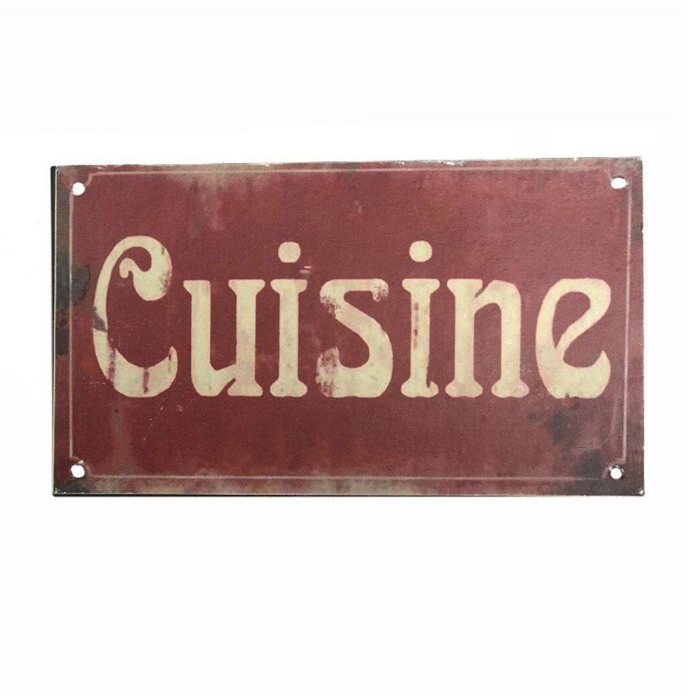 Chemin De Campagne - ~ Plaque de porte décorative vintage cuisine fer blanc rouge 12.5x7.5cm Chemin de campagne