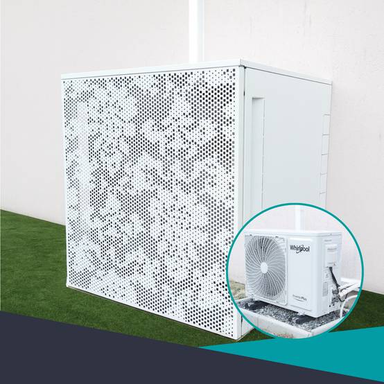 Cache climatiseur, ATOLE aluminium thermolaqué, blanc, L.100 x H.80 x P.54 cm - Image 6