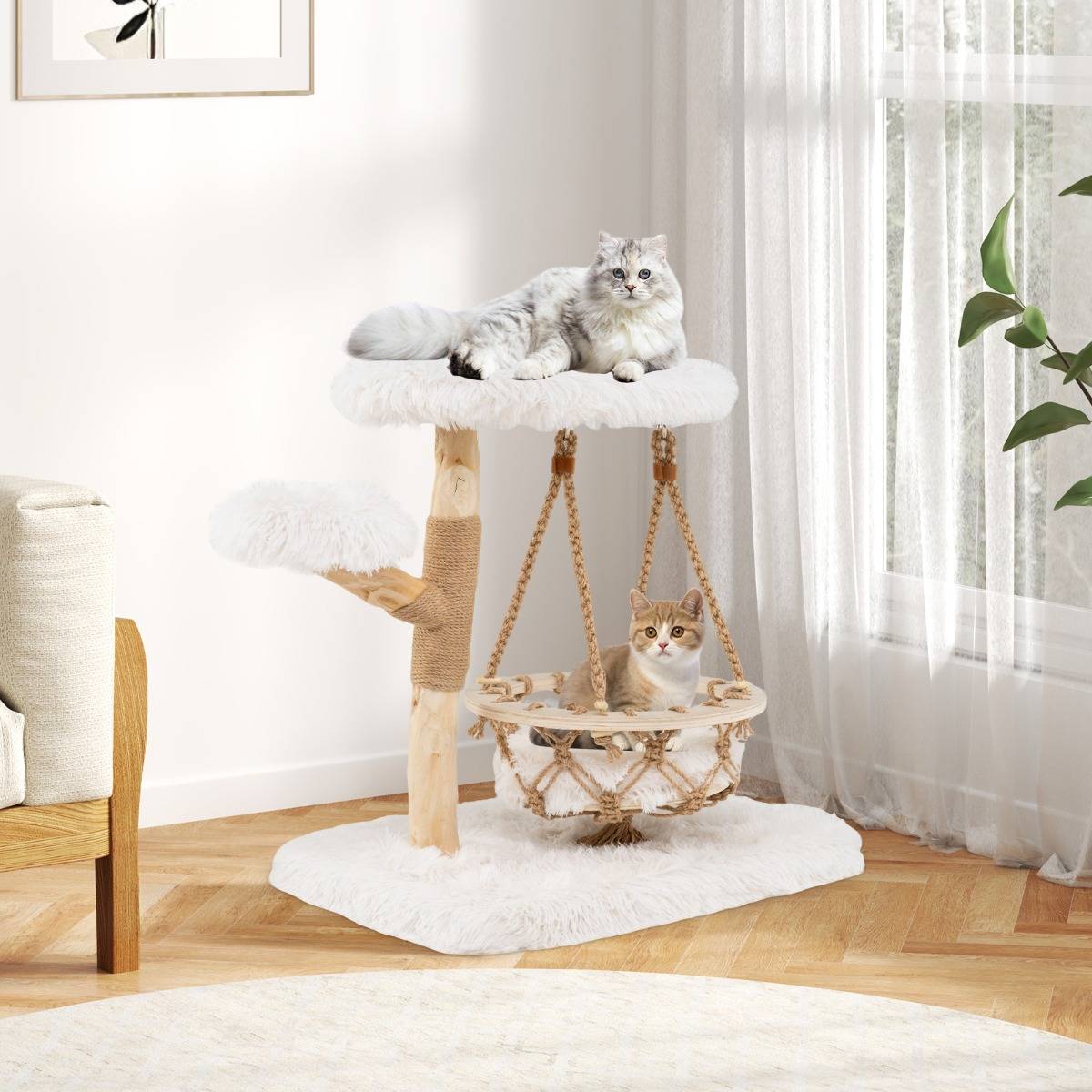 Maison Chic - Arbre à Chat Tour pour Chats avec Berceau Suspendu Pot de Grattage en Jute Perchoir Plateforme - Image 5
