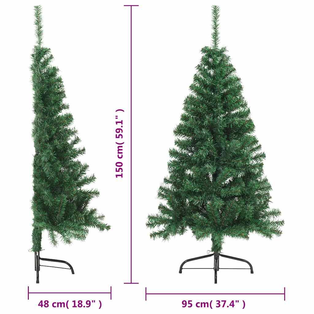 Vidaxl - Sapin de Noël artificiel moitié avec support vert 150 cm PVC vidaXL 321031 - Image 3
