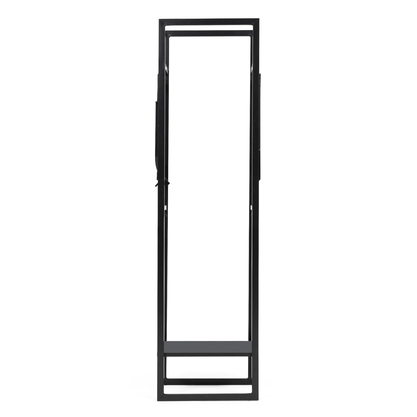 Range bûches vertical acier noir avec étagère et accessoires H. 170 CM pour cheminée - Image 5