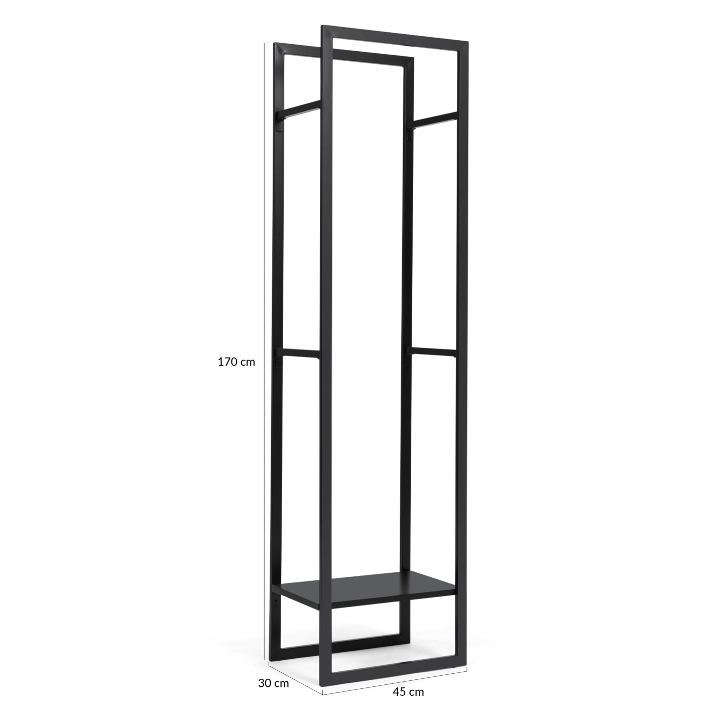 Range bûches vertical acier noir avec étagère et accessoires H. 170 CM pour cheminée - Image 8
