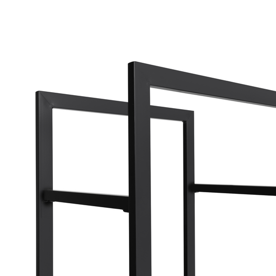 Range bûches vertical acier noir avec étagère et accessoires H. 170 CM pour cheminée - Image 9
