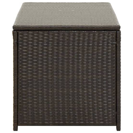 Coffre boîte meuble de jardin rangement résine tressée 100 x 50 x 50 cm marron - Image 3
