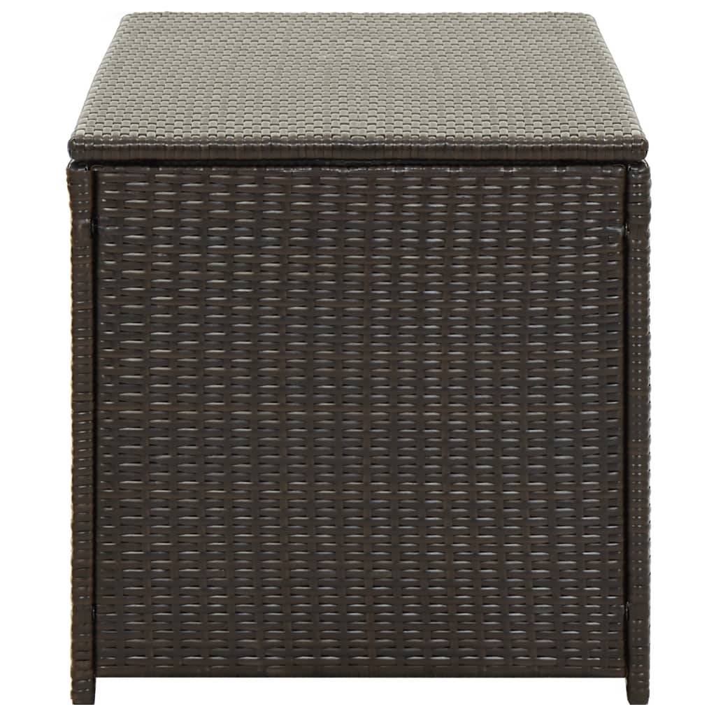 Coffre boîte meuble de jardin rangement résine tressée 100 x 50 x 50 cm marron - Image 3