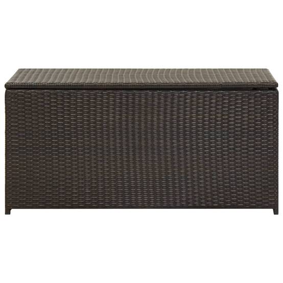 Coffre boîte meuble de jardin rangement résine tressée 100 x 50 x 50 cm marron - Image 2