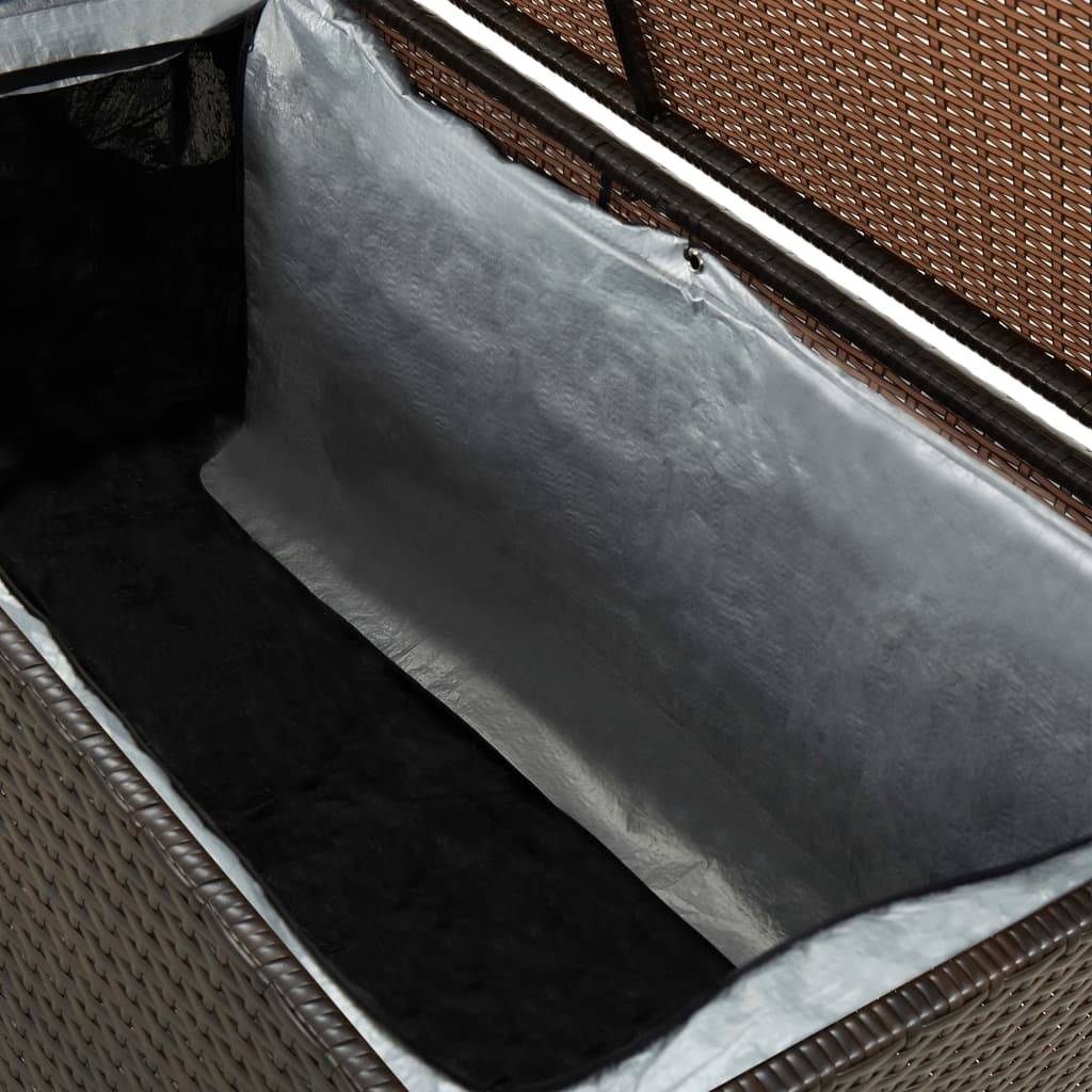 Coffre boîte meuble de jardin rangement résine tressée 100 x 50 x 50 cm marron - Image 6