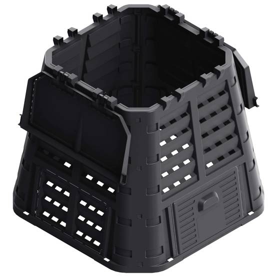 Composteur de jardin 480 L en plastique pour potager et cuisine Noir – ComfortXL Outdoor Living - Image 3