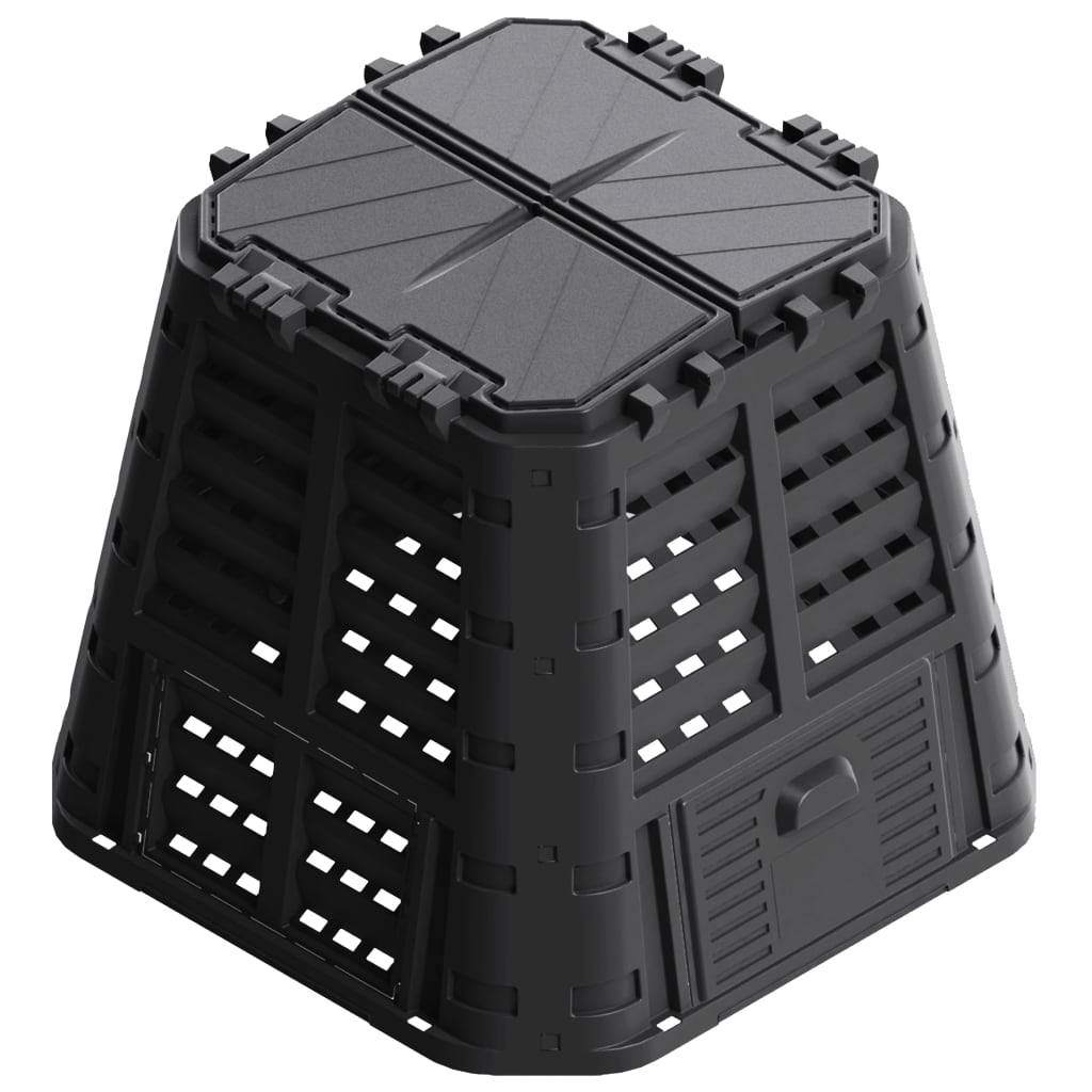 Composteur de jardin 480 L en plastique pour potager et cuisine Noir – ComfortXL Outdoor Living - Image 2