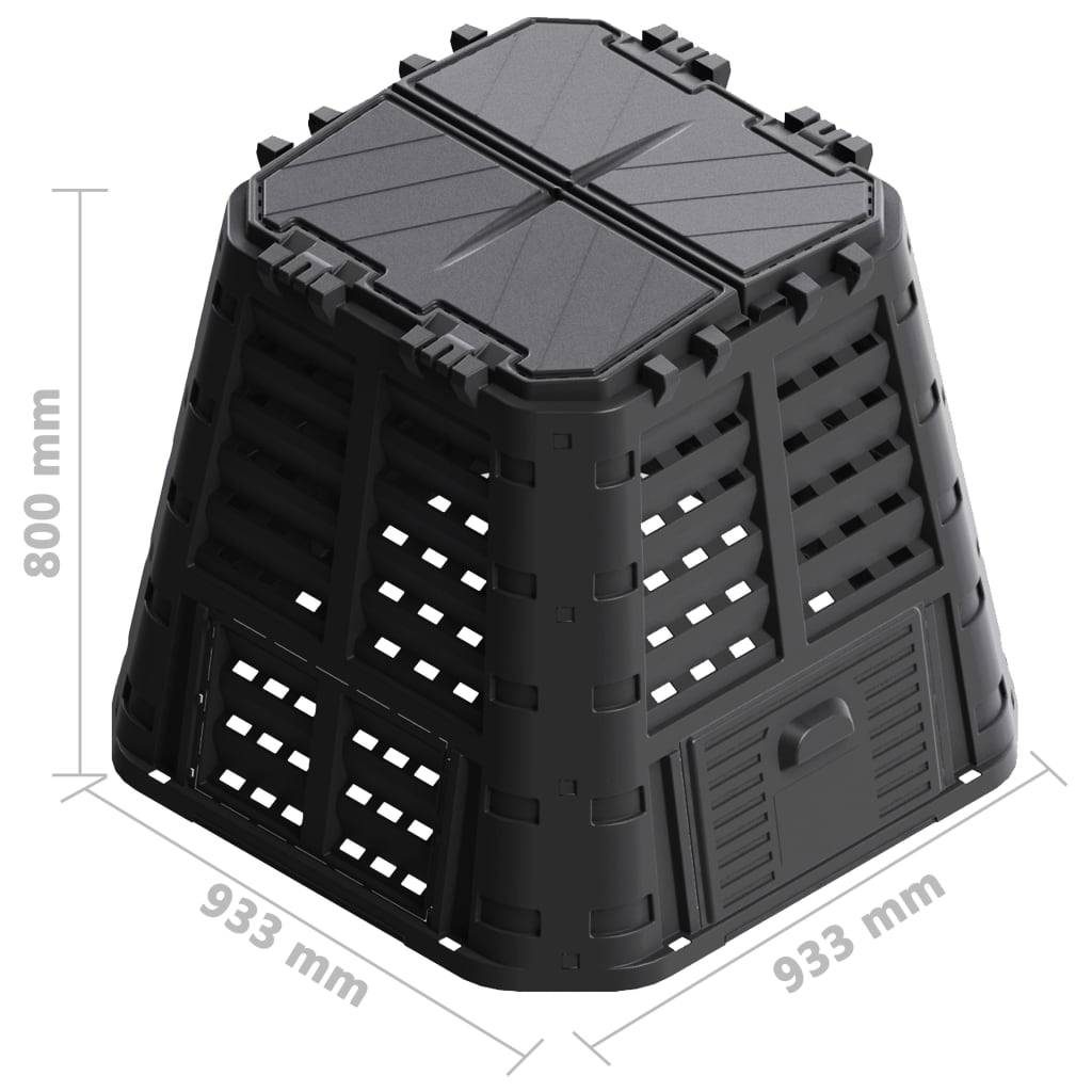 Composteur de jardin 480 L en plastique pour potager et cuisine Noir – ComfortXL Outdoor Living - Image 10