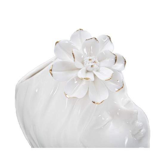 Vase visage femme en céramique blanche 10.5x10x24.7 cm - Mauro Ferretti - Image 4