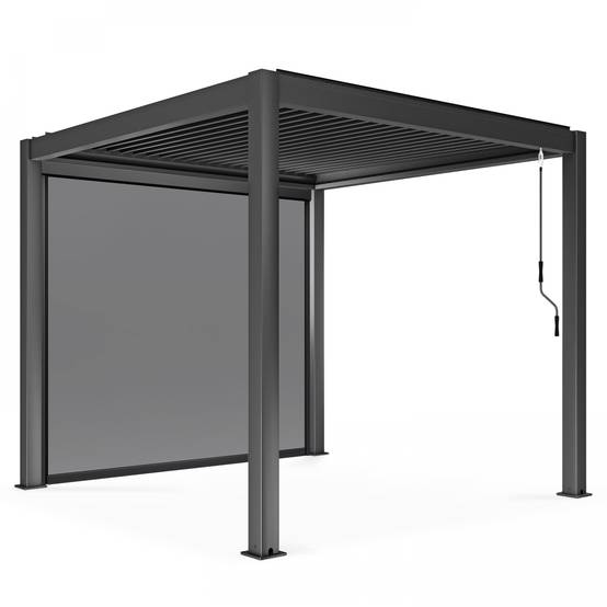 Oviala - Pergola bioclimatique autoportée 3x3m et 1 Store 2,66 X 2,34 m Athenes - Oviala - Image 2