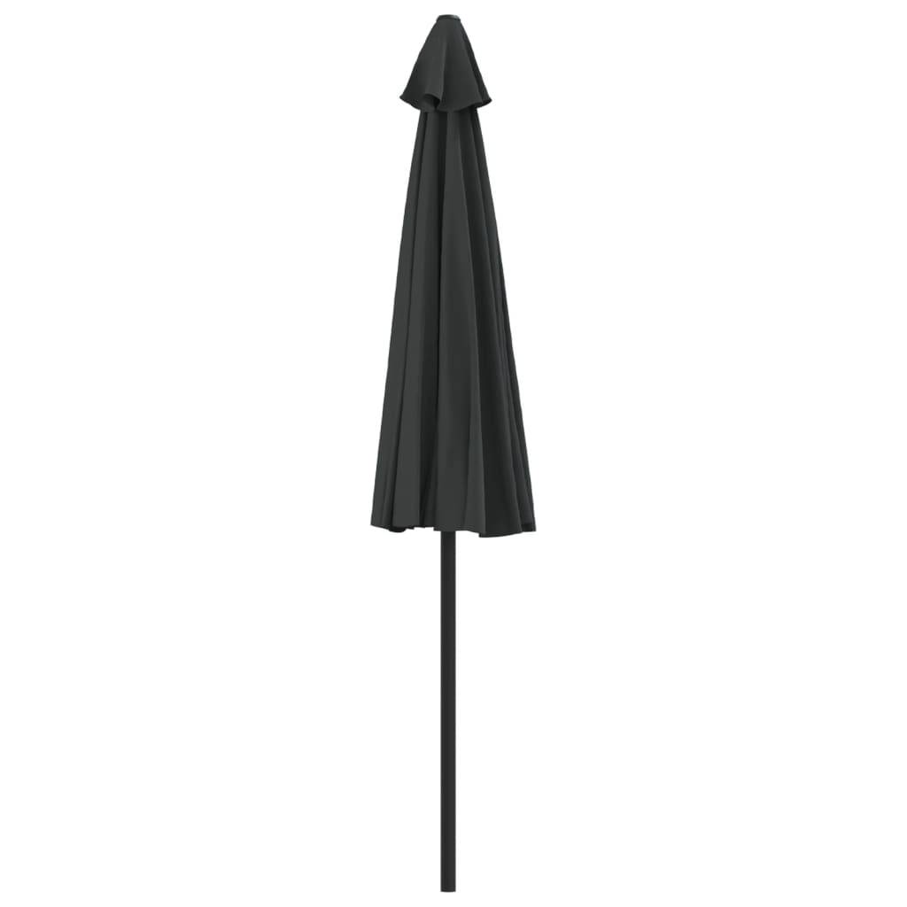 Helloshop26 - Parasol demi de balcon avec mât en aluminium 270 x 135 x 245 cm noir - Image 4