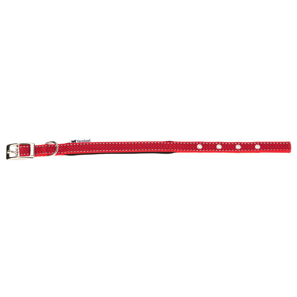 Ferplast - Collier pour Chiens Réfléchissant Rembourré DAYTONA DELUXE C15/35, Réglable, Boucle en Métal, Rouge-Noir - Imagen 1