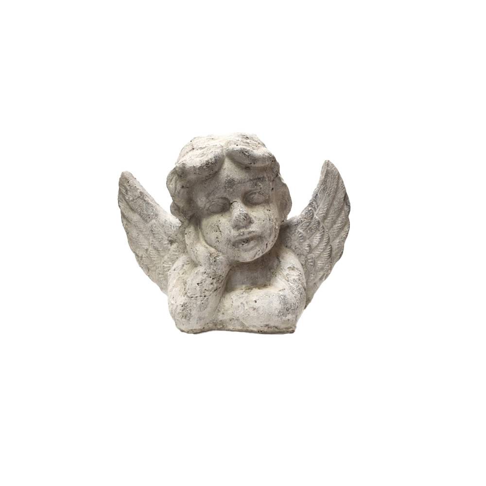 Chemin De Campagne - Statue statuette sculpture de jardin ange chérubin béton gris 35.5cm Chemin de campagne