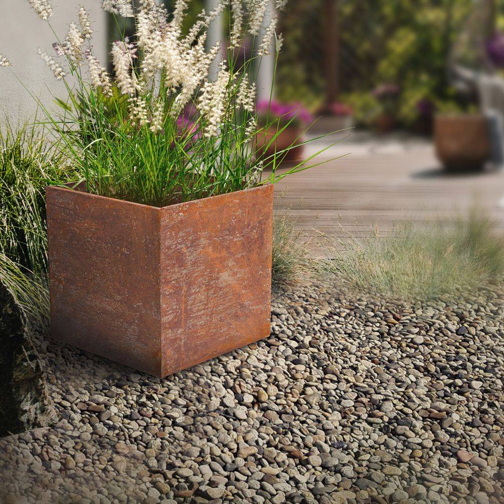 Esschert Design - Jardinière en acier corten rouille 38 x 38 x 38 cm Esschert's Garden - Imagen 2