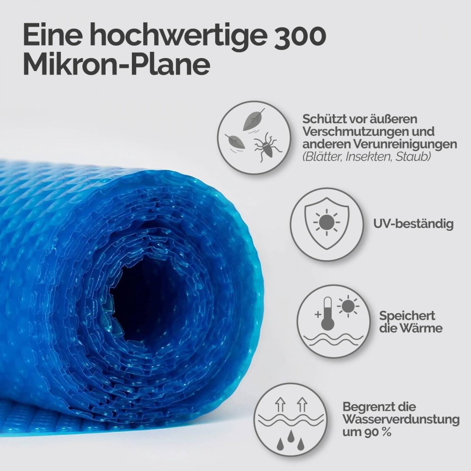 Linxor - Bâche à bulles 4 m x 9 m pour piscine - 300 microns - Bleu - Linxor - Imagen 8