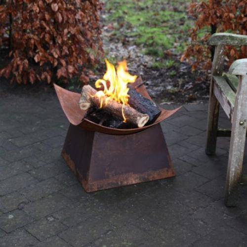 Esschert Design - Vasque à feu rouille carrée ou ronde - Imagen 5