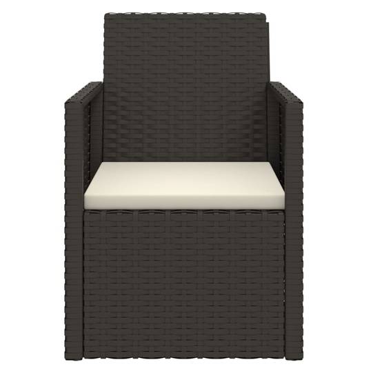 Fauteuil de jardin résine tressée noir avec coussin 53 x 57 x 75 cm - PANGIVO - Image 4