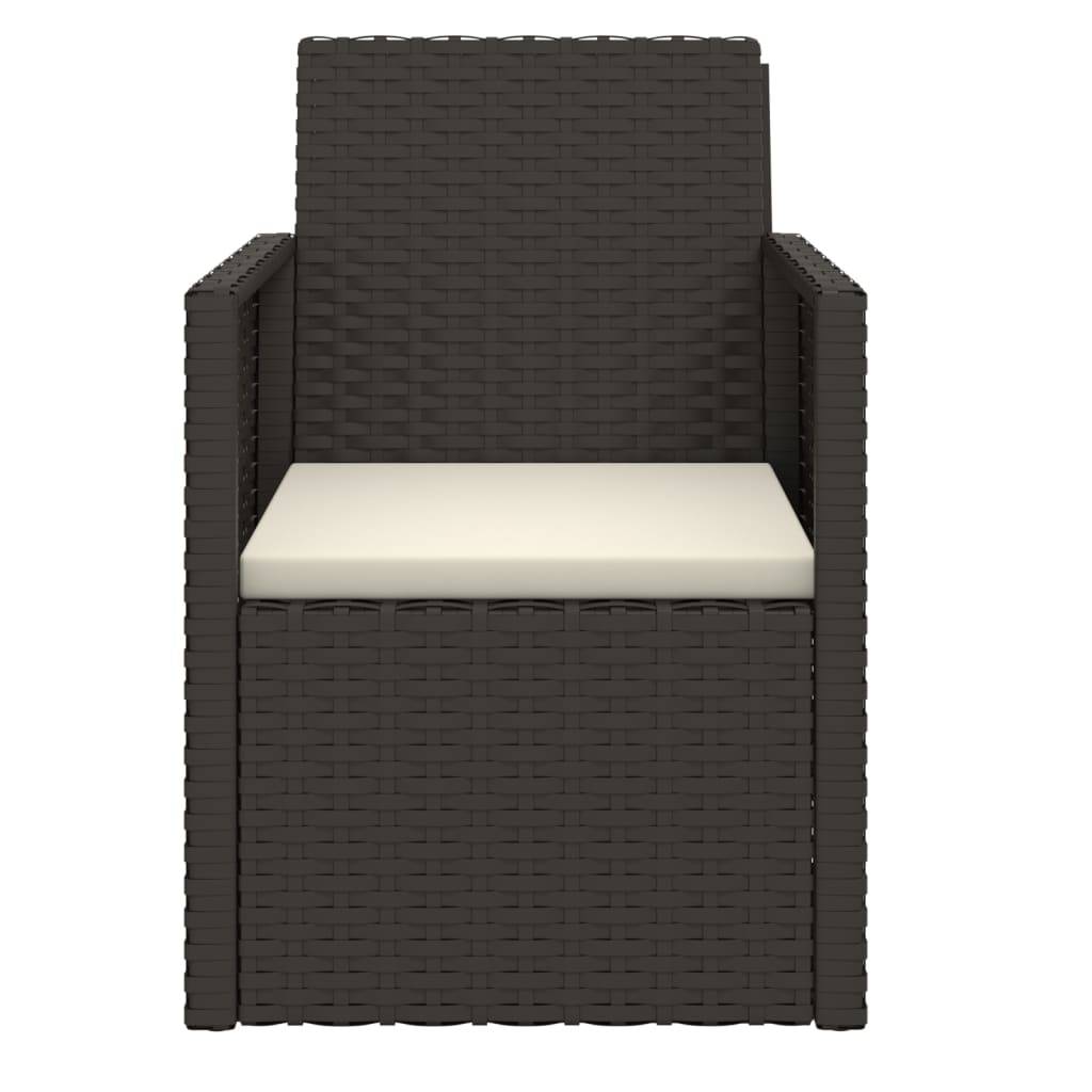 Fauteuil de jardin résine tressée noir avec coussin 53 x 57 x 75 cm - PANGIVO - Image 4