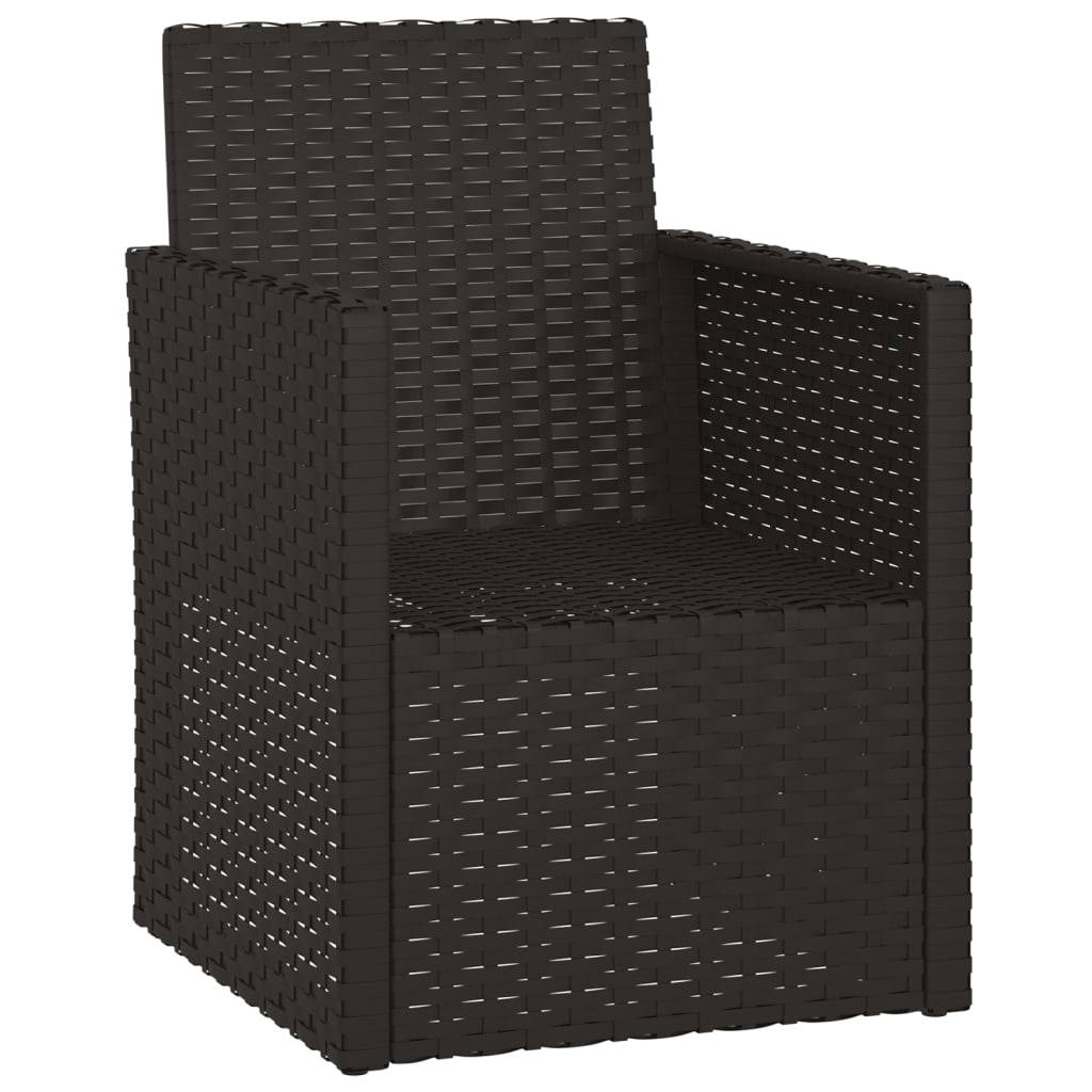 Fauteuil de jardin résine tressée noir avec coussin 53 x 57 x 75 cm - PANGIVO - Image 3