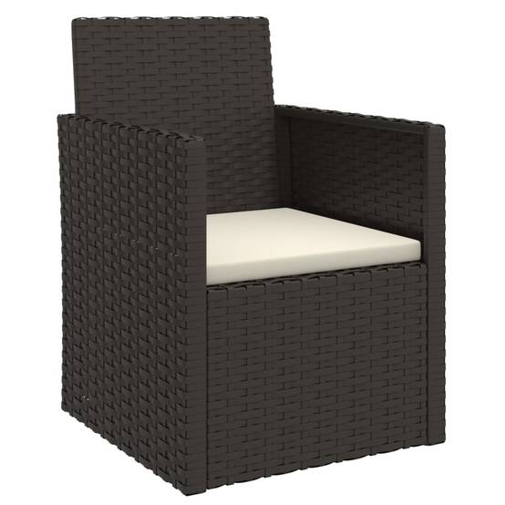 Fauteuil de jardin résine tressée noir avec coussin 53 x 57 x 75 cm - PANGIVO - Image 2