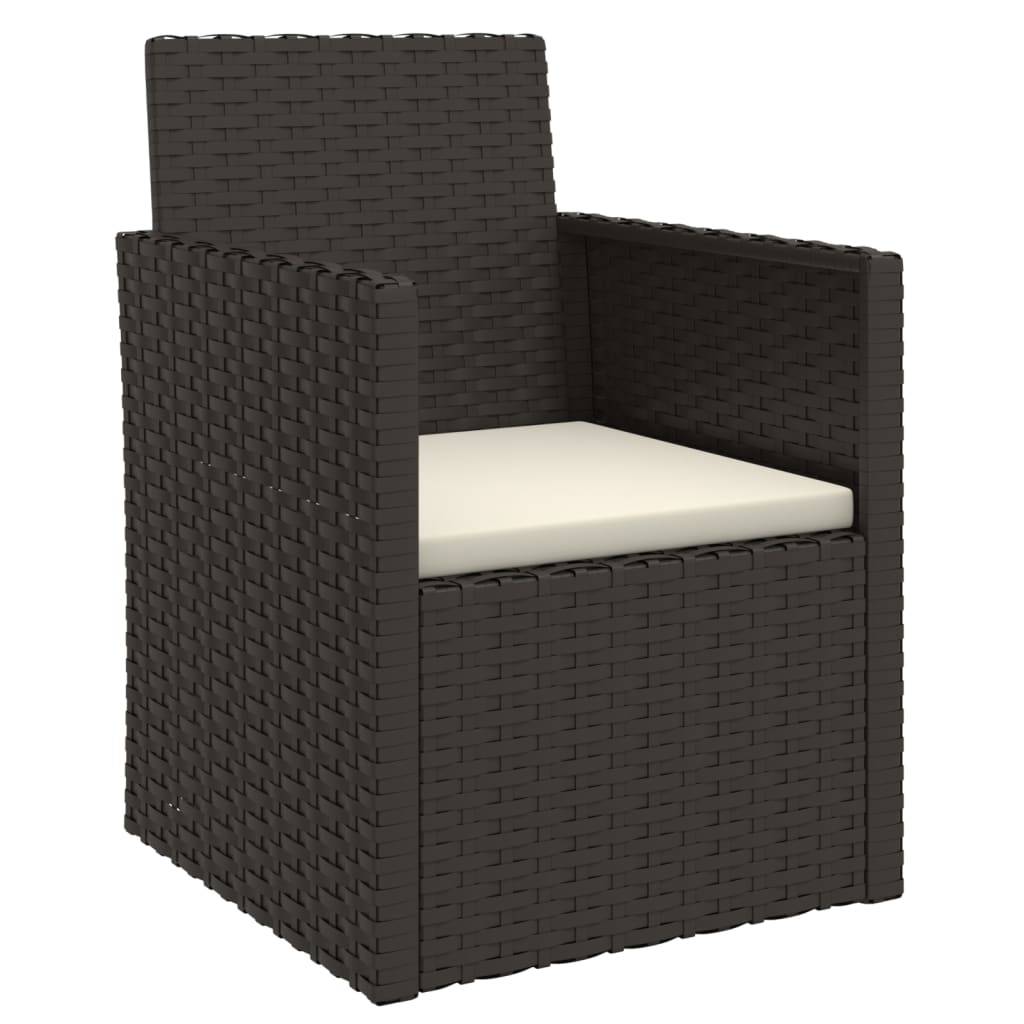 Fauteuil de jardin résine tressée noir avec coussin 53 x 57 x 75 cm - PANGIVO - Image 2