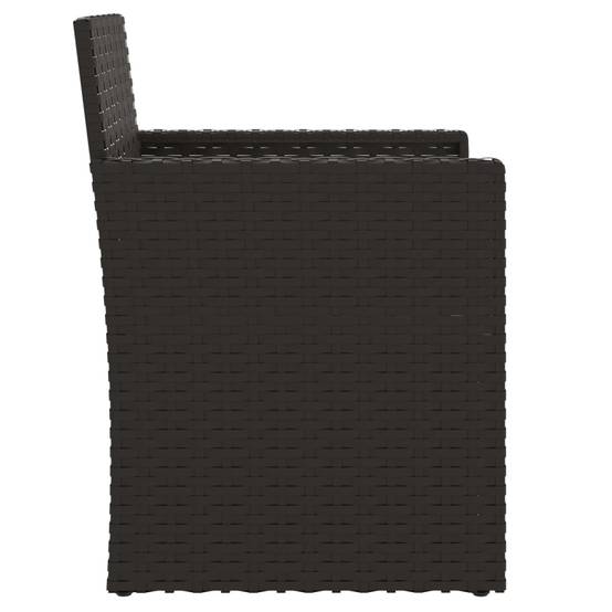 Fauteuil de jardin résine tressée noir avec coussin 53 x 57 x 75 cm - PANGIVO - Image 5