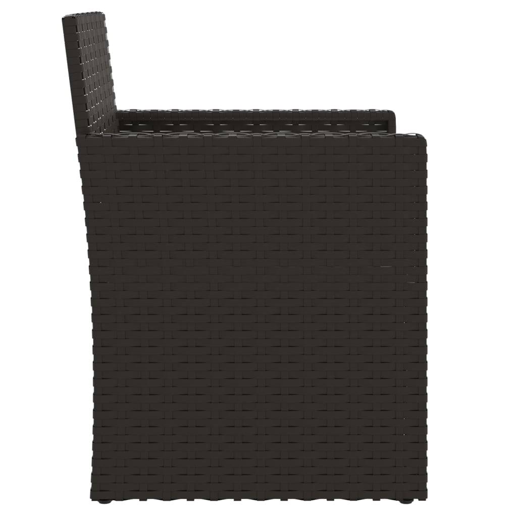 Fauteuil de jardin résine tressée noir avec coussin 53 x 57 x 75 cm - PANGIVO - Image 5