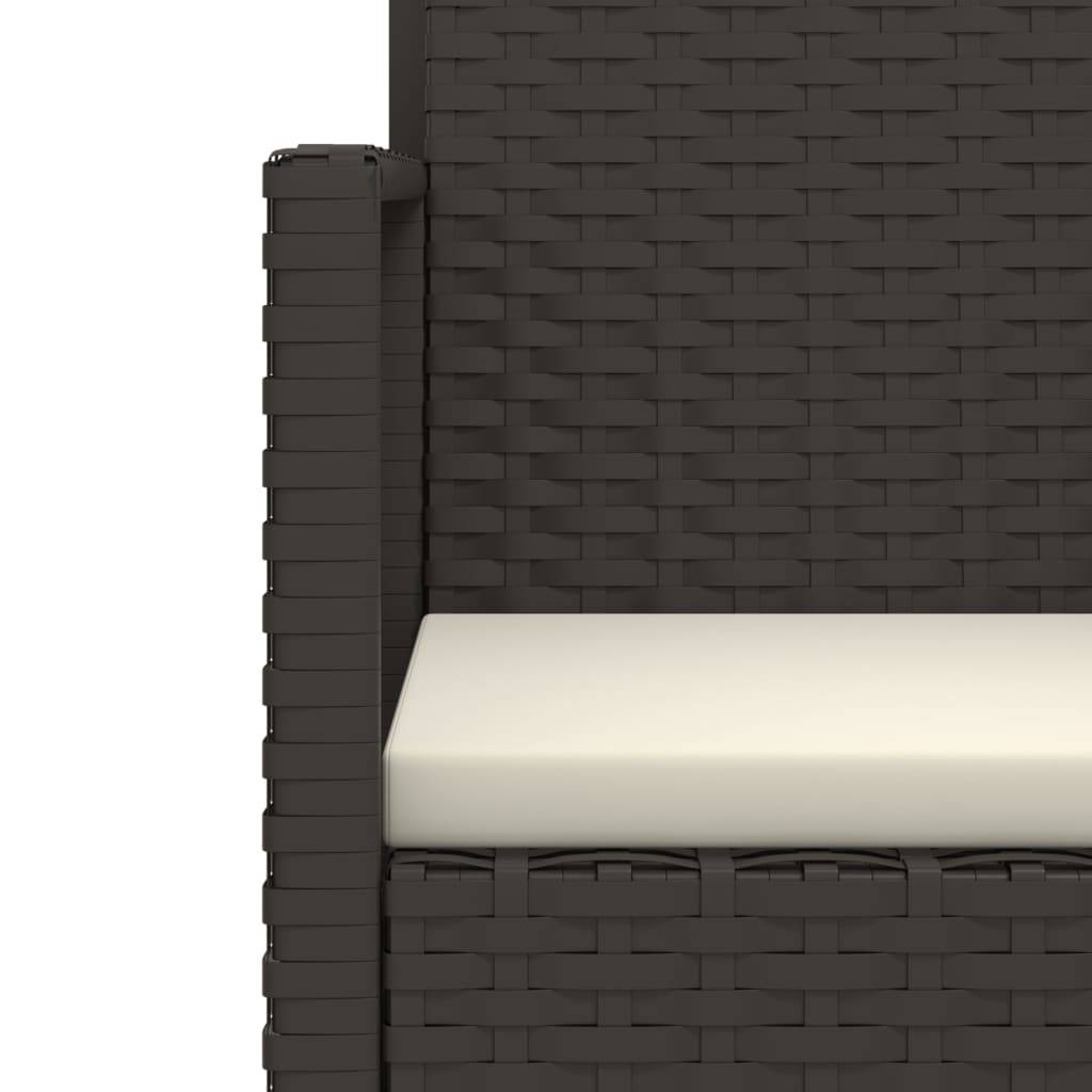 Fauteuil de jardin résine tressée noir avec coussin 53 x 57 x 75 cm - PANGIVO - Image 7