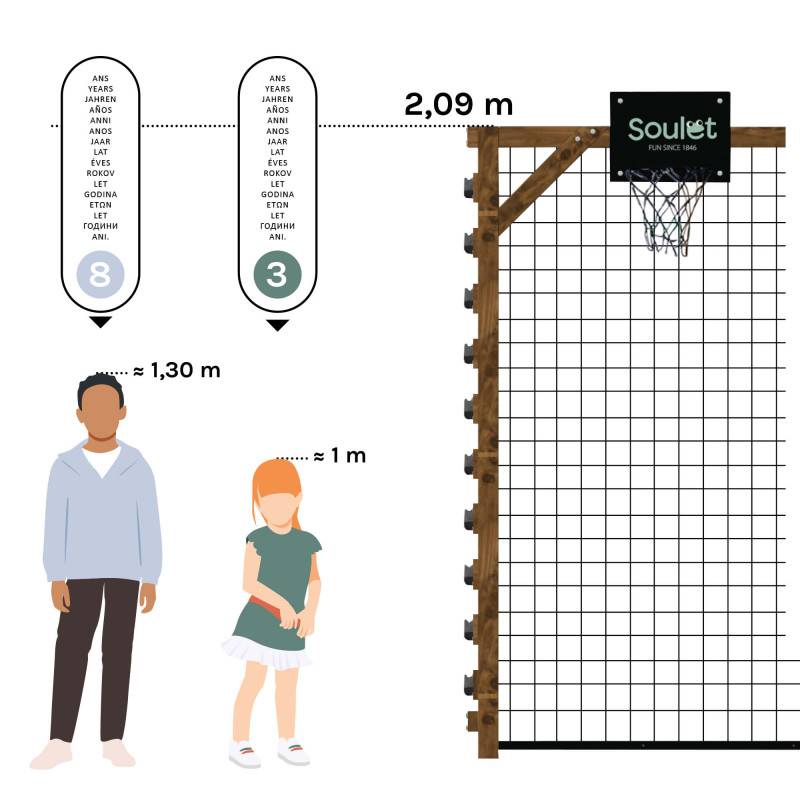 Soulet - Aire de jeux multisport en bois traité avec toboggan ACHILLE - Image 10