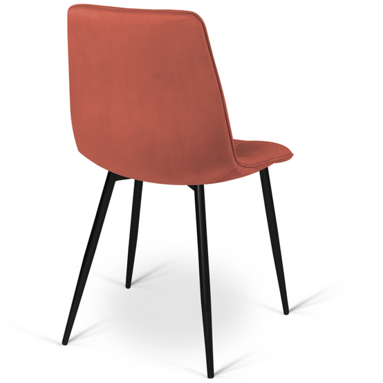 Lot de 6 chaises MILA en velours mix color terracotta x2, gris foncé x2 et beige x2 - Image 4