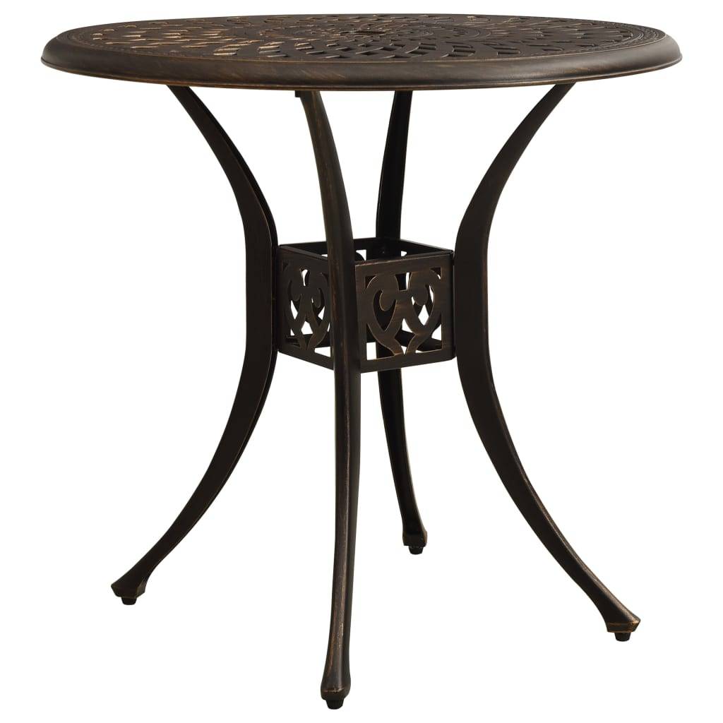 Helloshop26 - Ensemble de bistro jardin meuble extérieur terrasse 3 pièces aluminium coulé bronze - Imagen 8