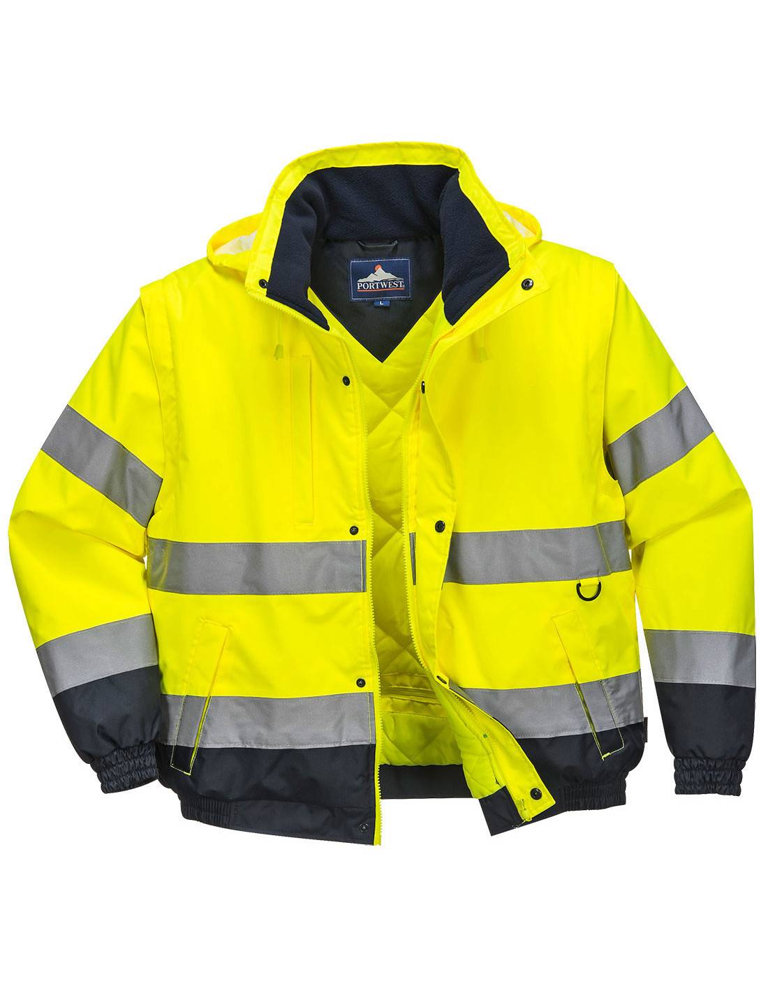 Blouson 2-en-1 Hivis Couleur : Jaune Taille 4xl - Portwest