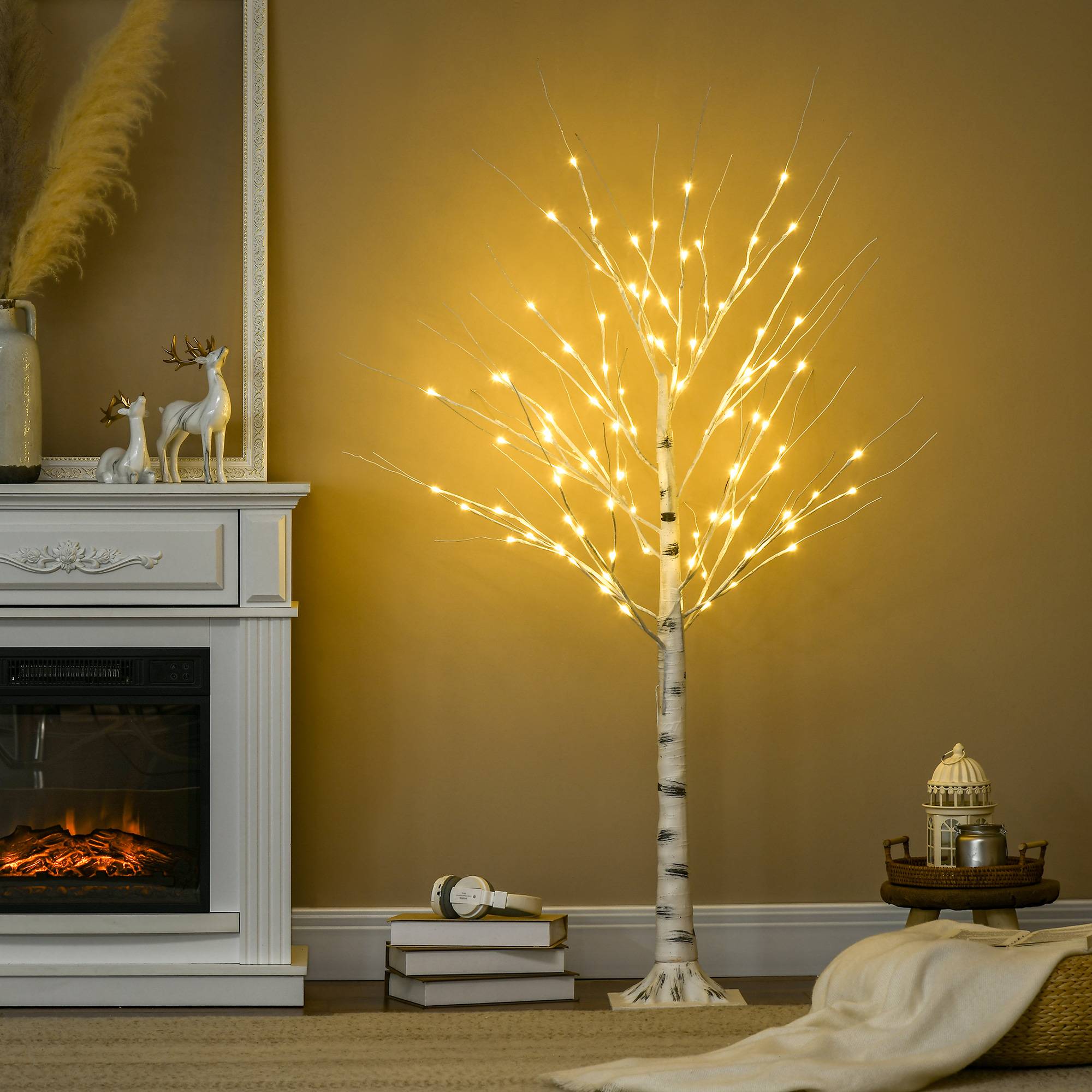 Arbre lumineux LED blanc chaud, 96 LED, usage intérieur, 150 cm, déco Noël maison chambre, blanc - Image 3