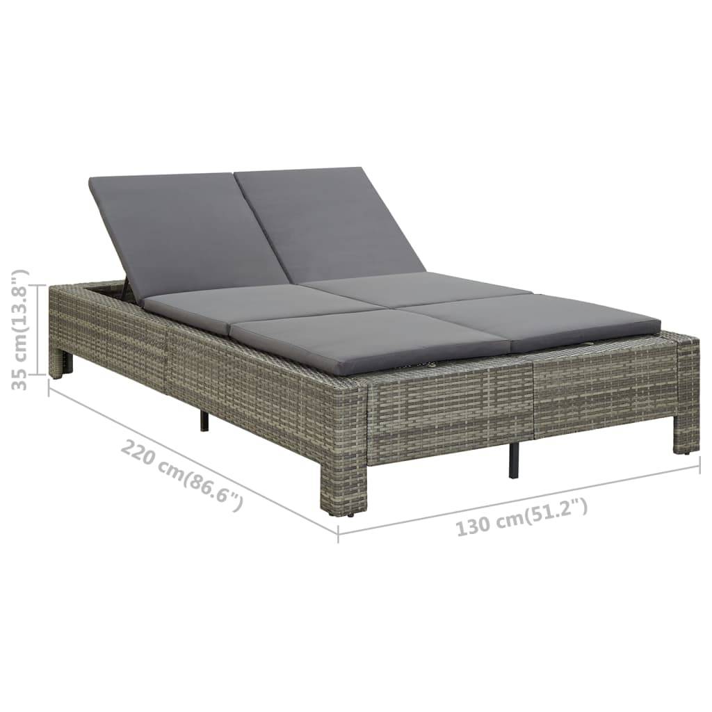 Vidaxl - Transat à 2 places avec coussin Gris Résine tressée vidaXL 46240 - Image 3