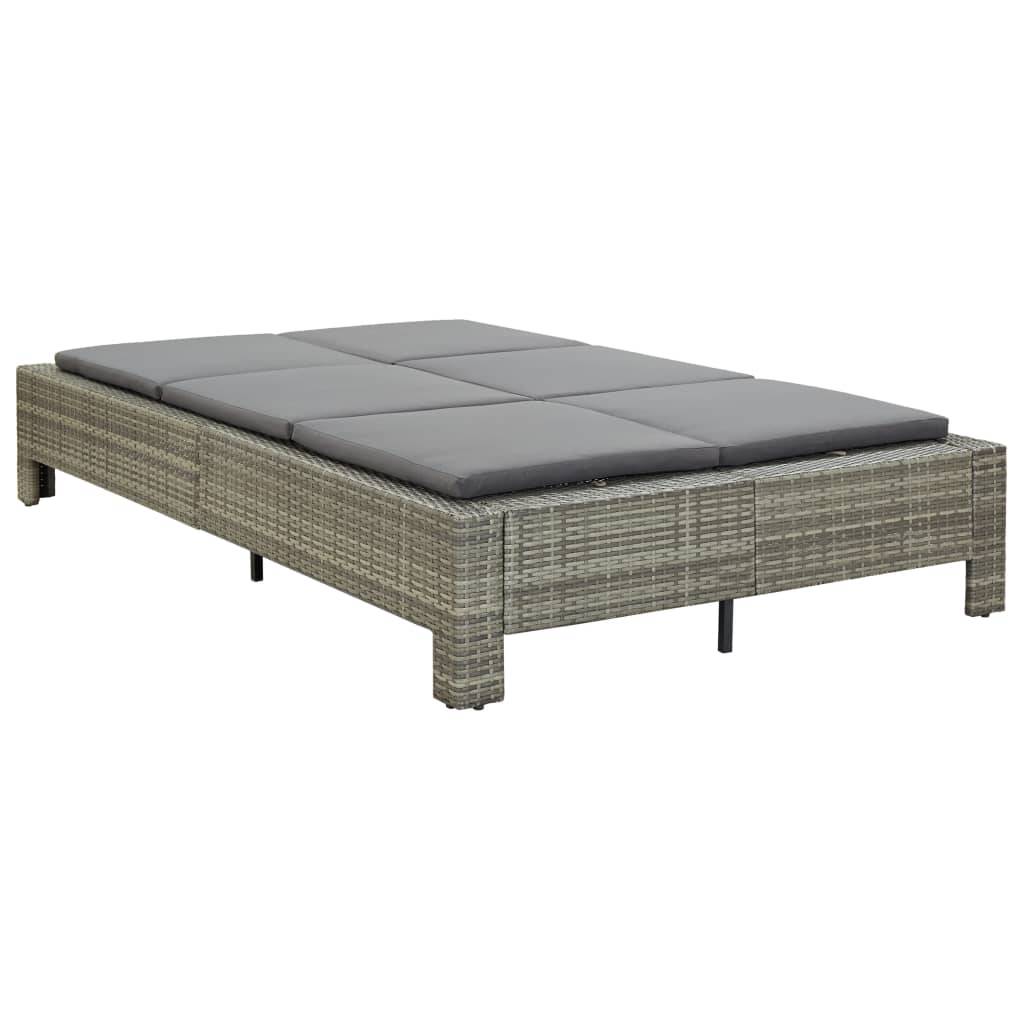 Vidaxl - Transat à 2 places avec coussin Gris Résine tressée vidaXL 46240 - Image 2