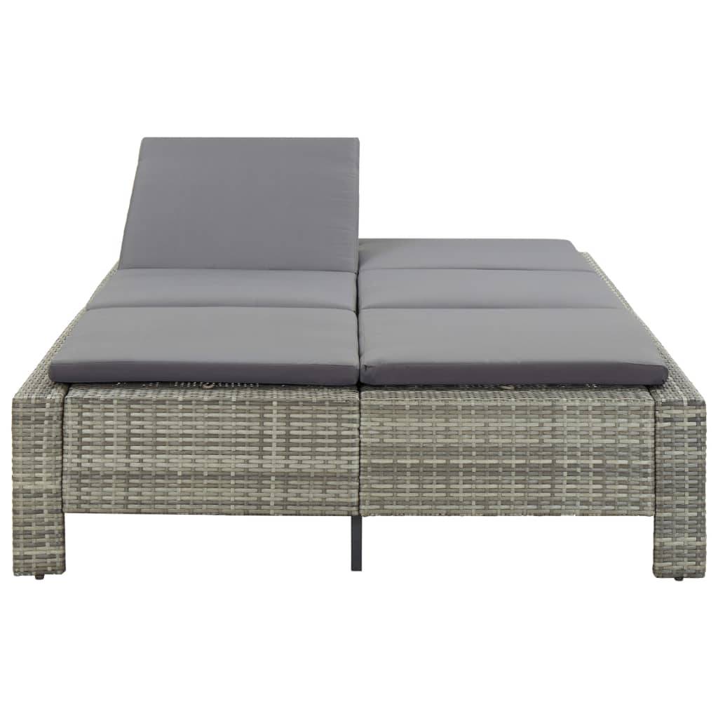 Vidaxl - Transat à 2 places avec coussin Gris Résine tressée vidaXL 46240 - Image 8