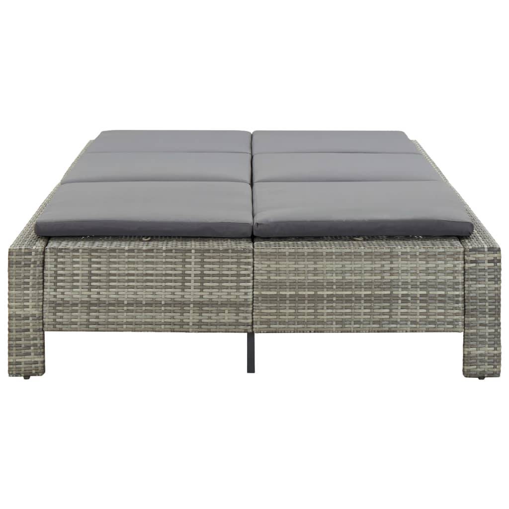 Vidaxl - Transat à 2 places avec coussin Gris Résine tressée vidaXL 46240 - Image 7