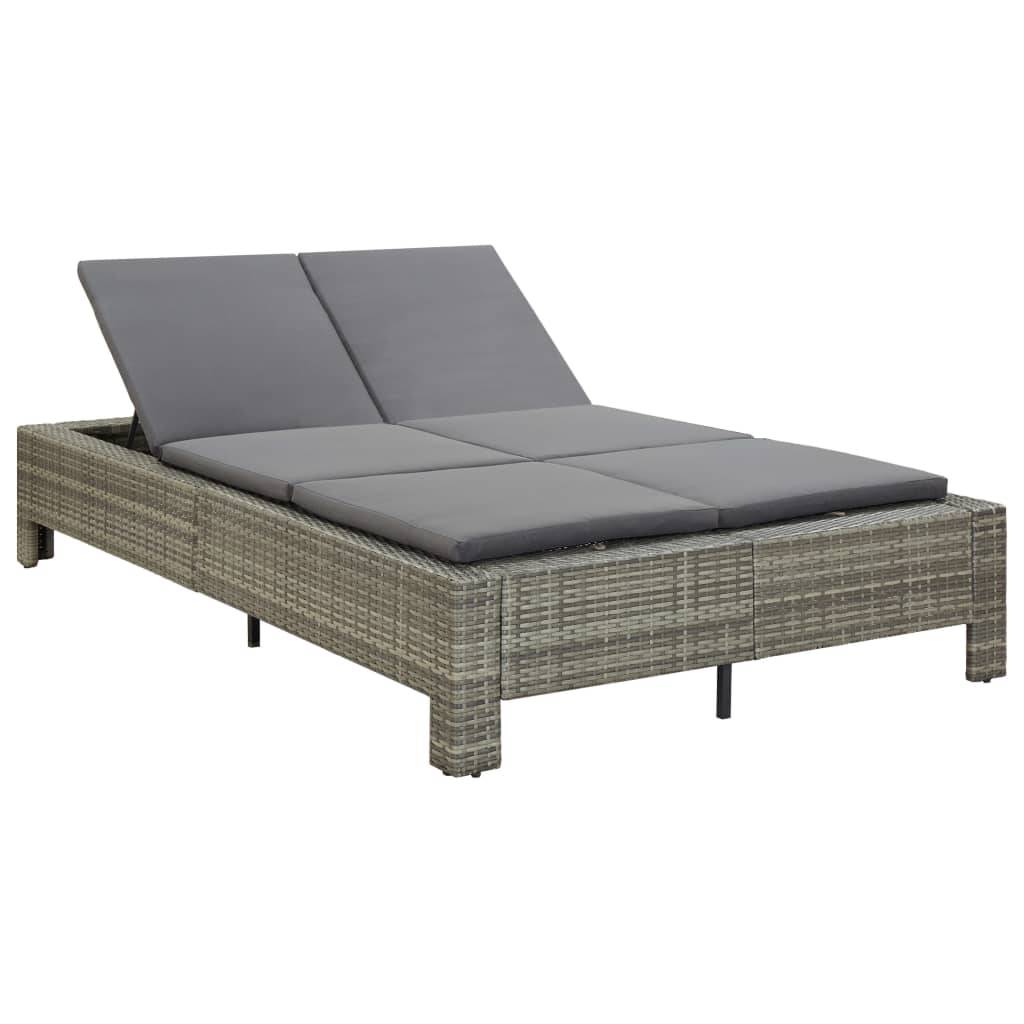 Vidaxl - Transat à 2 places avec coussin Gris Résine tressée vidaXL 46240 - Image 1