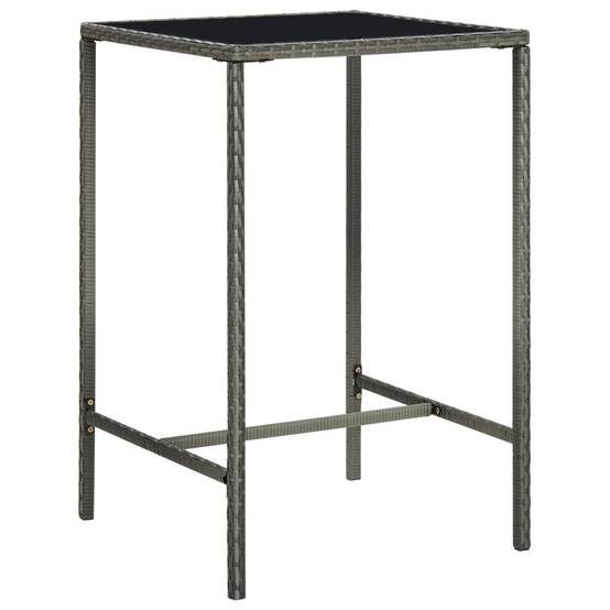 Ensemble de bar de jardin 3 pcs | Mobilier d'extérieur et coussins Résine tressée Gris Maison Chic - Image 3
