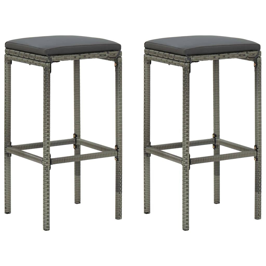 Ensemble de bar de jardin 3 pcs | Mobilier d'extérieur et coussins Résine tressée Gris Maison Chic - Image 6