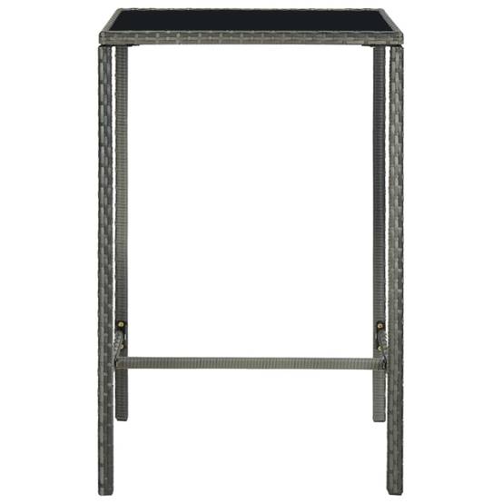 Ensemble de bar de jardin 3 pcs | Mobilier d'extérieur et coussins Résine tressée Gris Maison Chic - Image 4