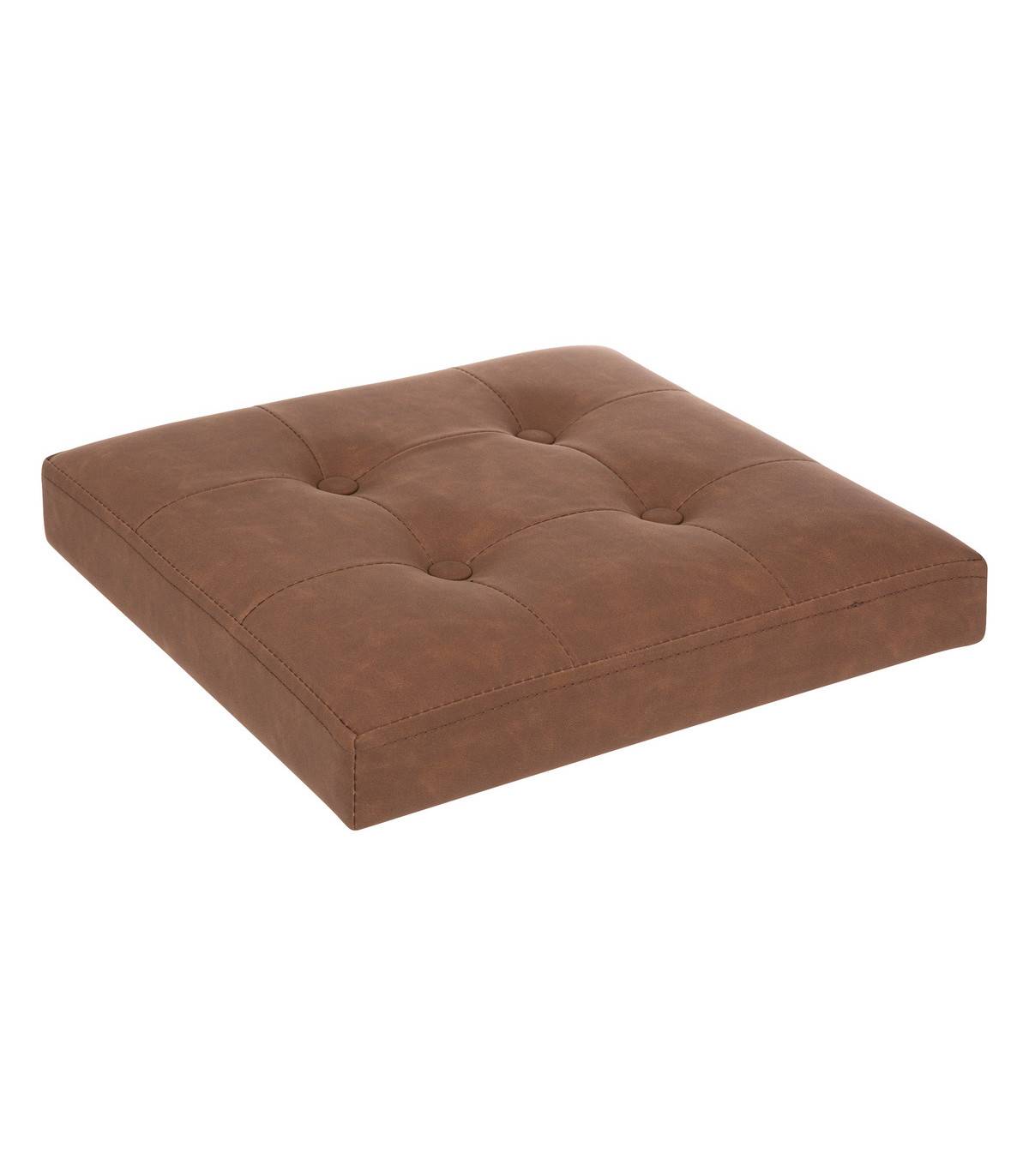 Pouf et Coffre de rangement en bois et revêtement Marron 38 x 38 cm - Imagen 3