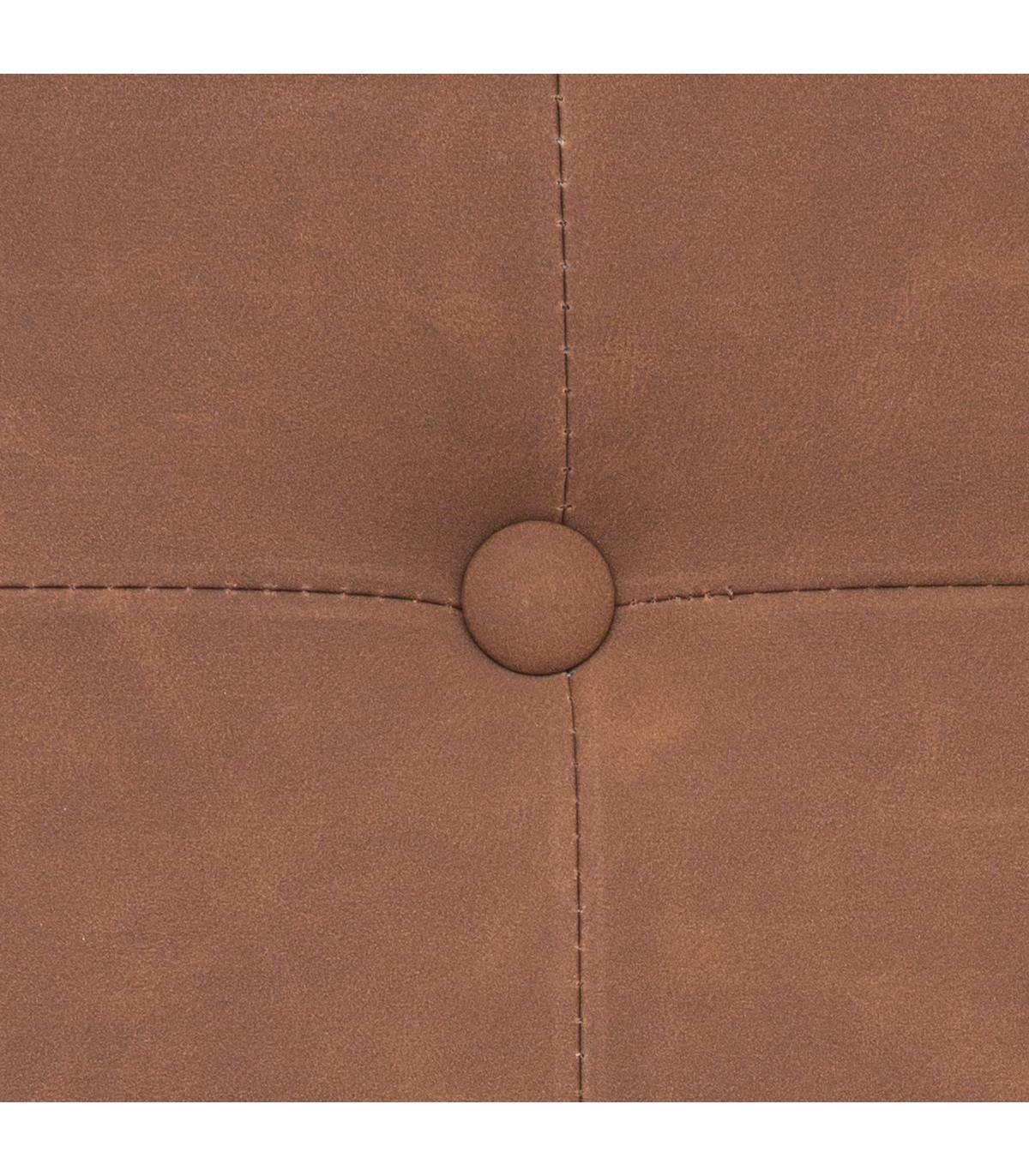 Pouf et Coffre de rangement en bois et revêtement Marron 38 x 38 cm - Imagen 4